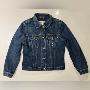 Eddie Bauer Denim jacket 4 Front Pocket Dark Wash WPL9647 Women’s Small Preowned